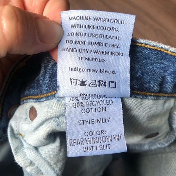 Boyish by HER Jeans Size 26 Billy Rear Window with Butt Slit Distressed Raw Hem - Picture 11 of 11